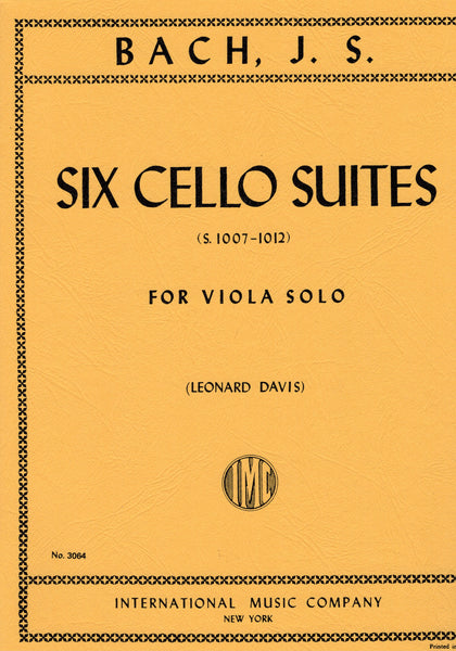 Bach, tr. Davis - Six Cello Suites - Viola Solo