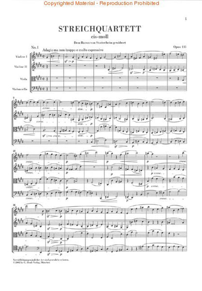 Beethoven - Complete String Quartets (7 Volumes) - Study Score