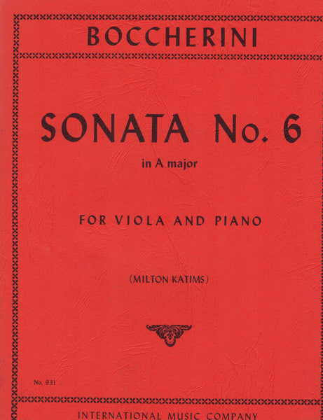 Boccherini, ed. Katims - Sonata No. 6 in A Major - Viola and Piano